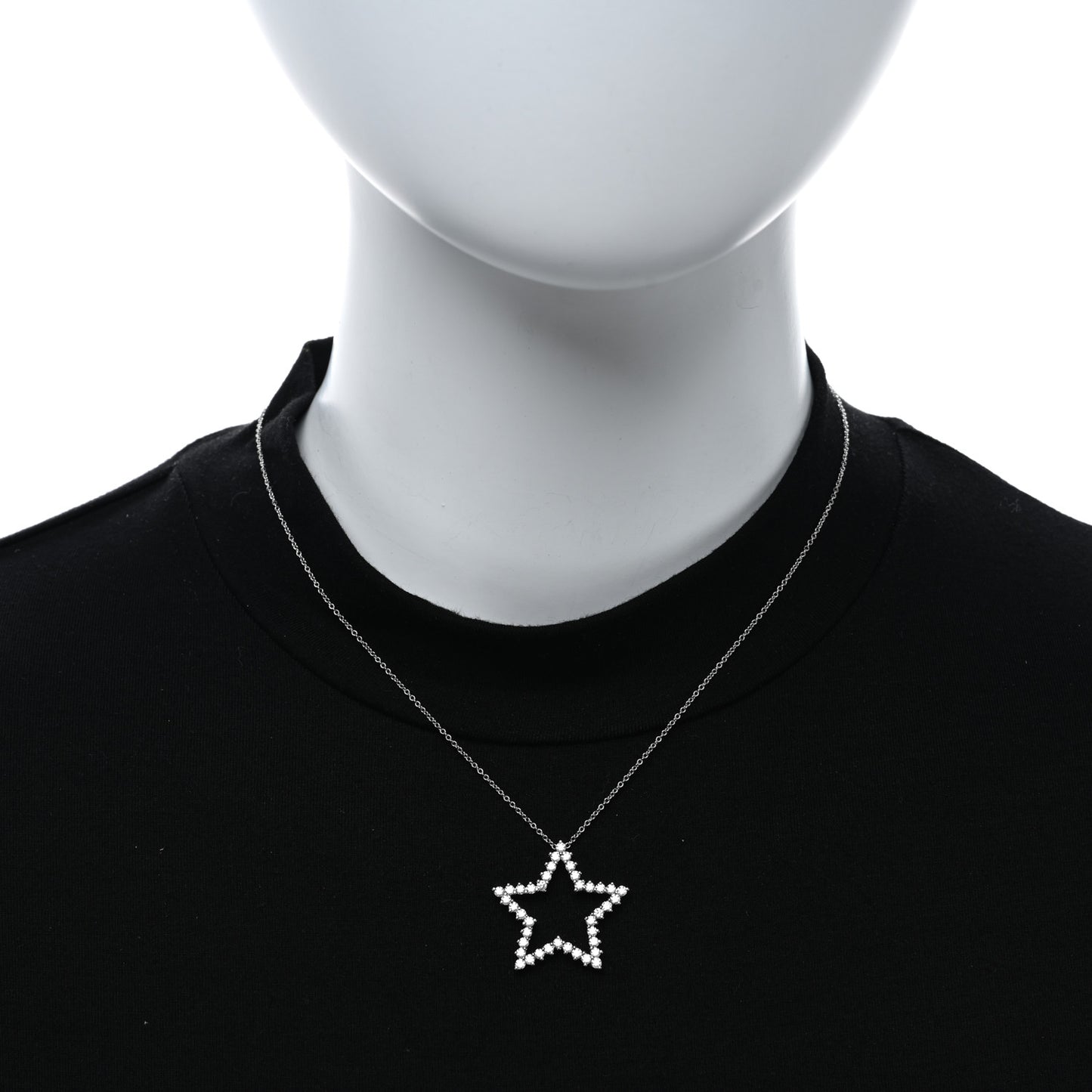 Platinum Diamond Star Pendant Necklace