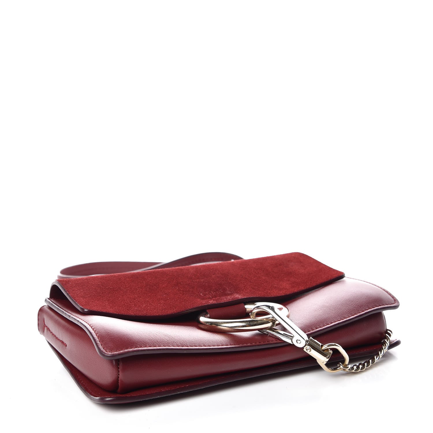 Chloe Suede Calfskin Small Faye Shoulder Bag Plum Purple 4 of 8