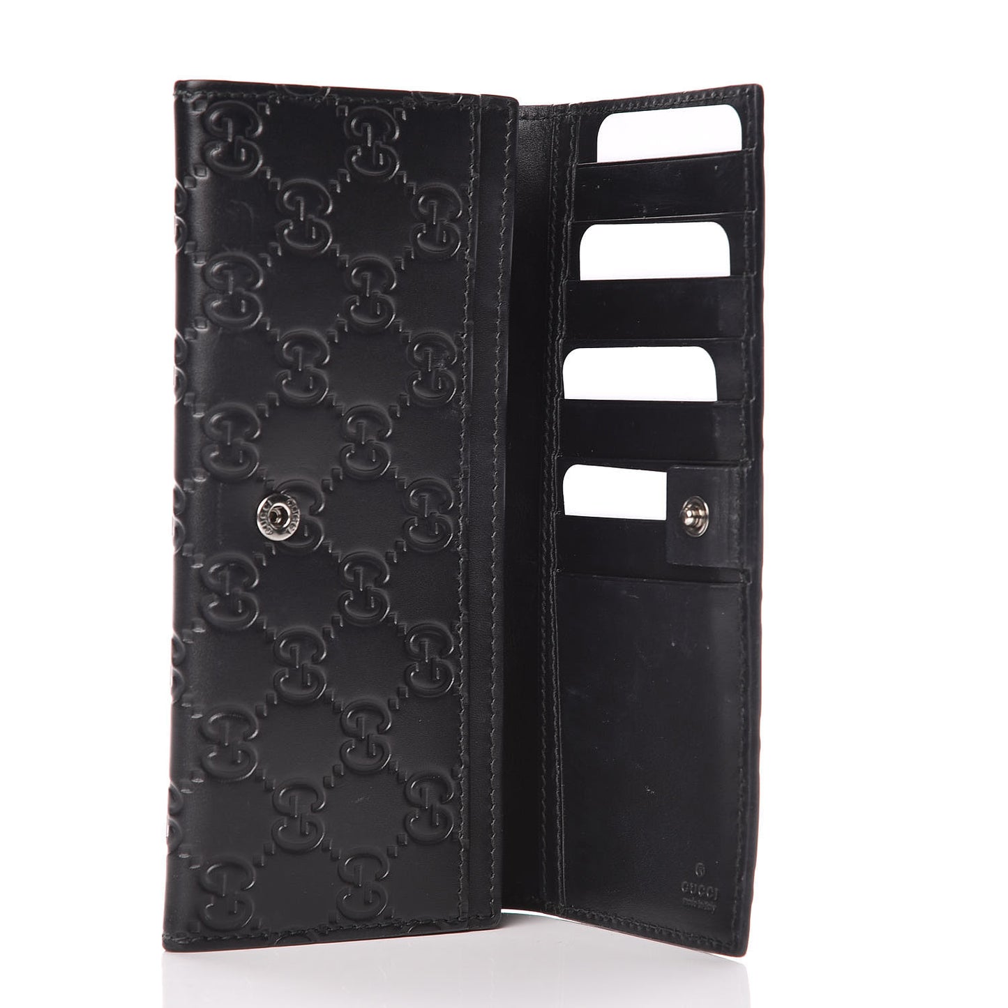 Guccissima Avel Continental Flap Wallet Black