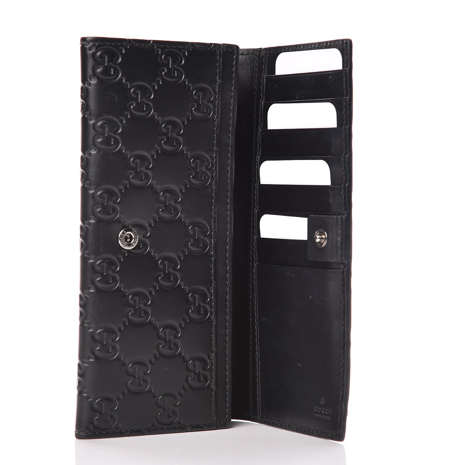 Gucci Guccissima Avel Continental Flap Wallet Black 5 of 9
