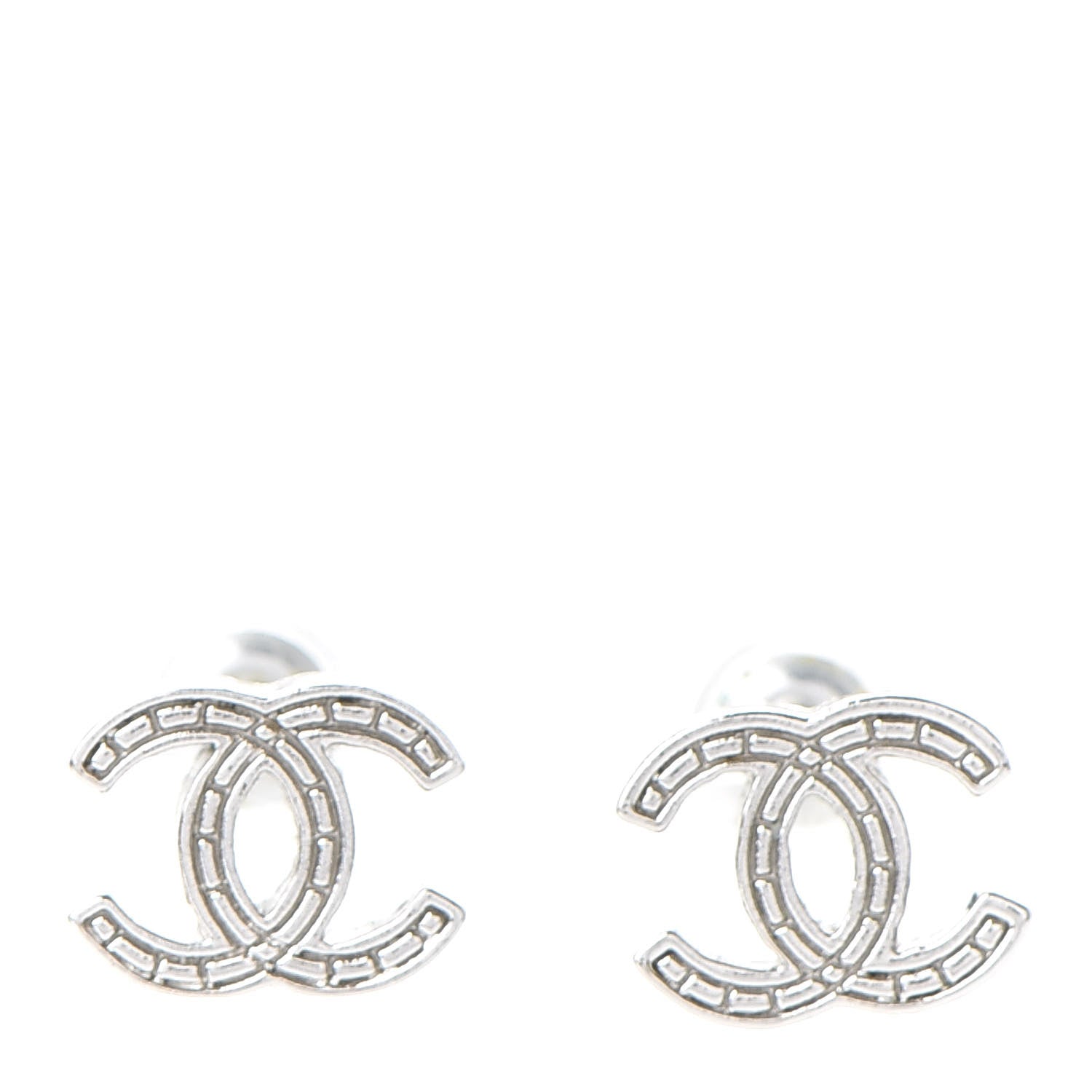 Chanel Metal CC Earrings Silver 1 of 4
