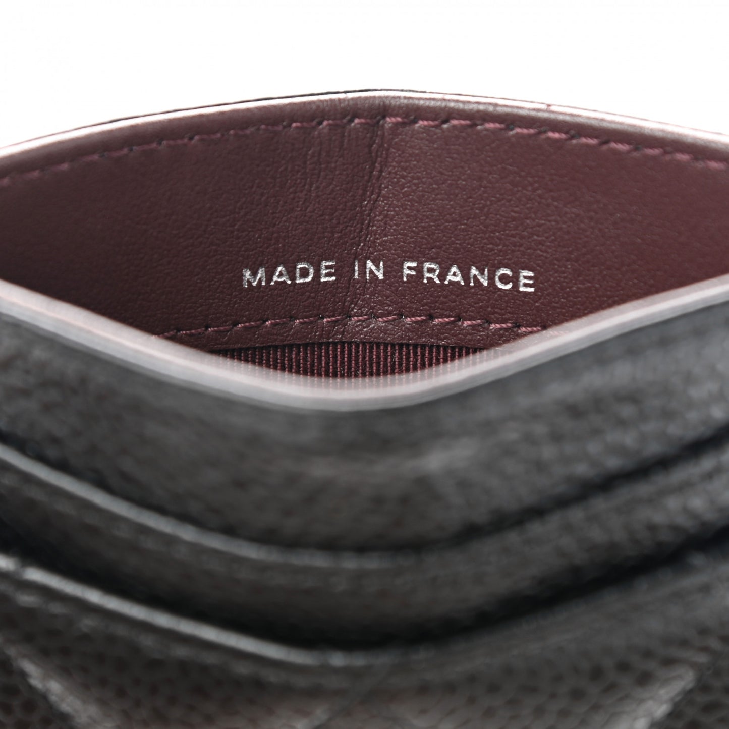 Caviar Quilted Card Holder Black