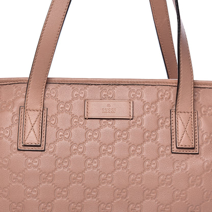 Gucci Guccissima Medium Zippered Shopping Tote Rose Beige 12 of 12