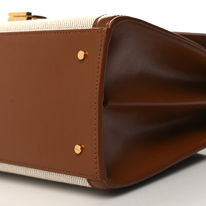 Saint Laurent Canvas Calfskin Mini Classic Monogram Cassandra Top Handle Tan Natural 11 of 11