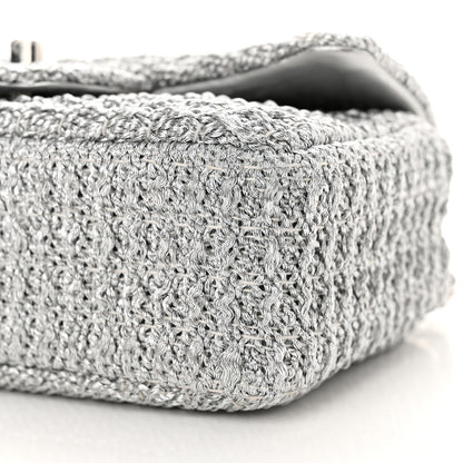 Chanel Metallic Woven Fabric Mini Rectangular Flap Silvery 10 of 11