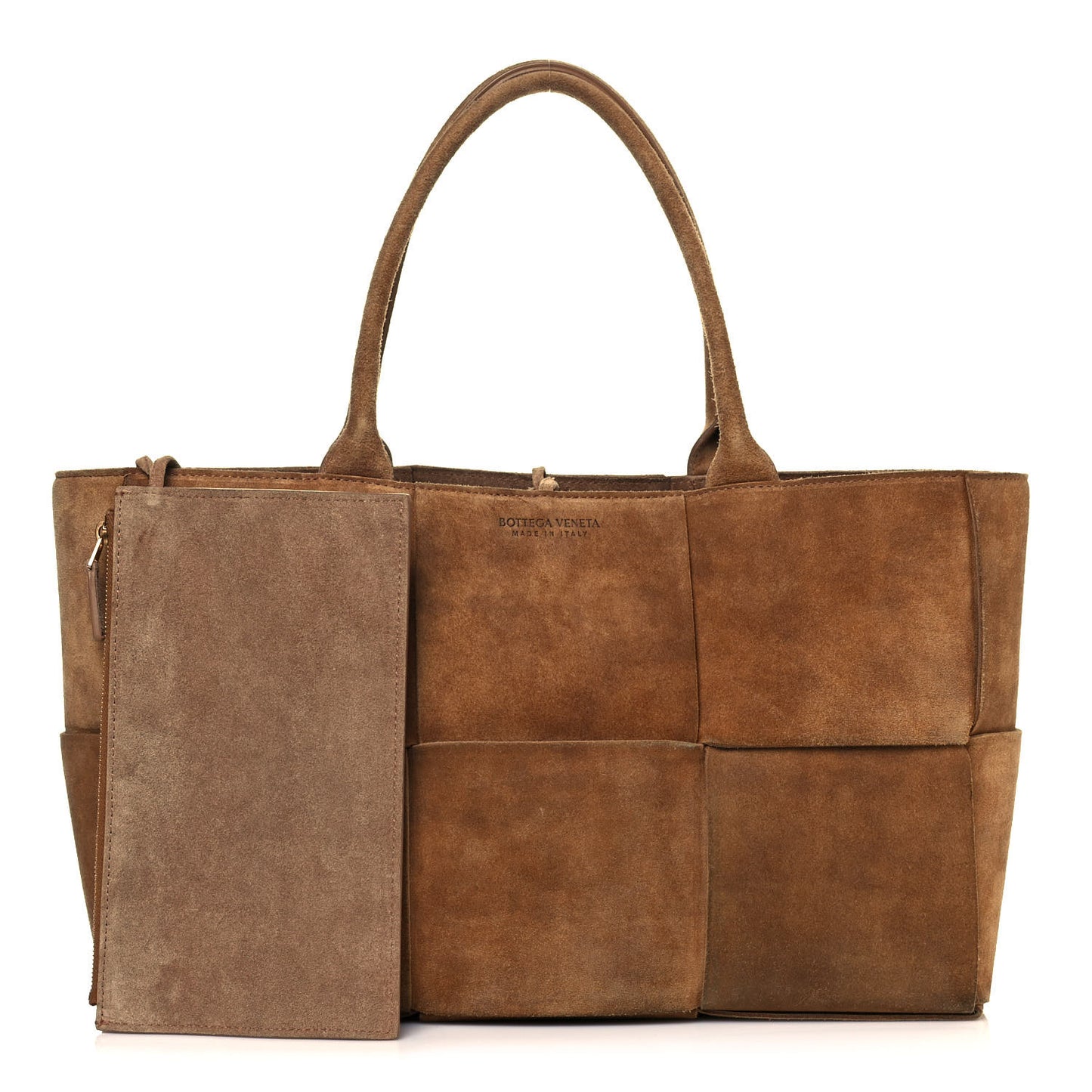 Suede Maxi Intrecciato Small Arco Tote