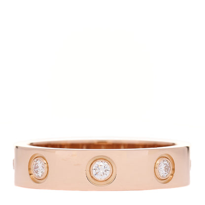 Cartier 18K Pink Gold 8 Diamond 4mm LOVE Wedding Band Ring 46 3.75 3 of 4