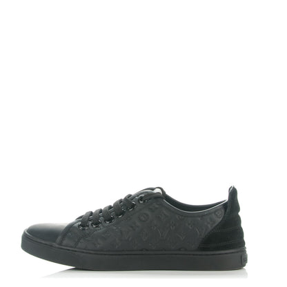 Louis Vuitton Calfskin Embossed Monogram Punchy Sneakers 35 Black 1 of 6