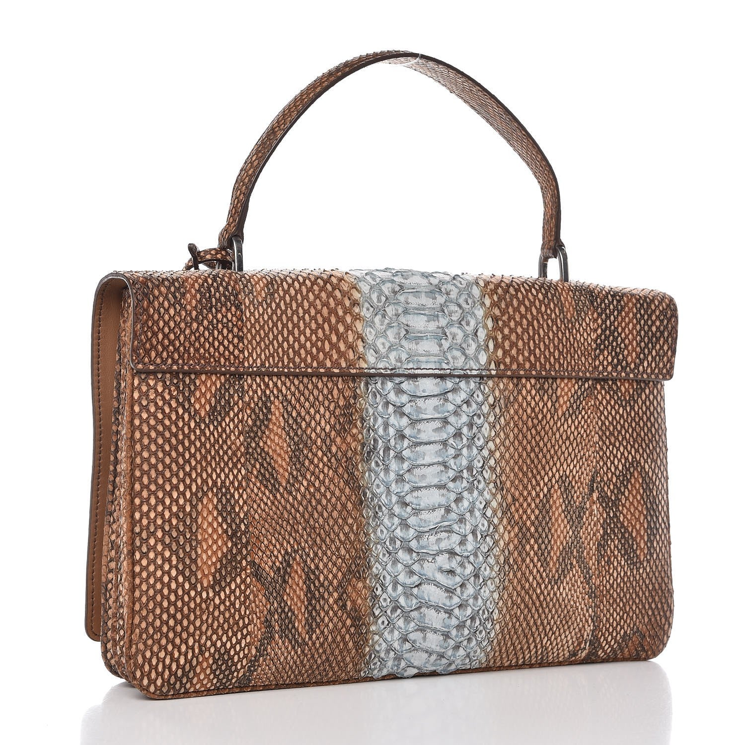 Prada Python Top Handle Satchel Pervinca 3 of 11