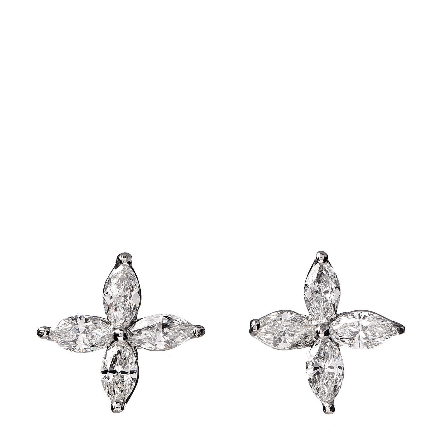 Tiffany Platinum Diamond .84ctw Victoria Earrings 1 of 4
