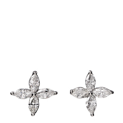Tiffany Platinum Diamond .84ctw Victoria Earrings 1 of 4