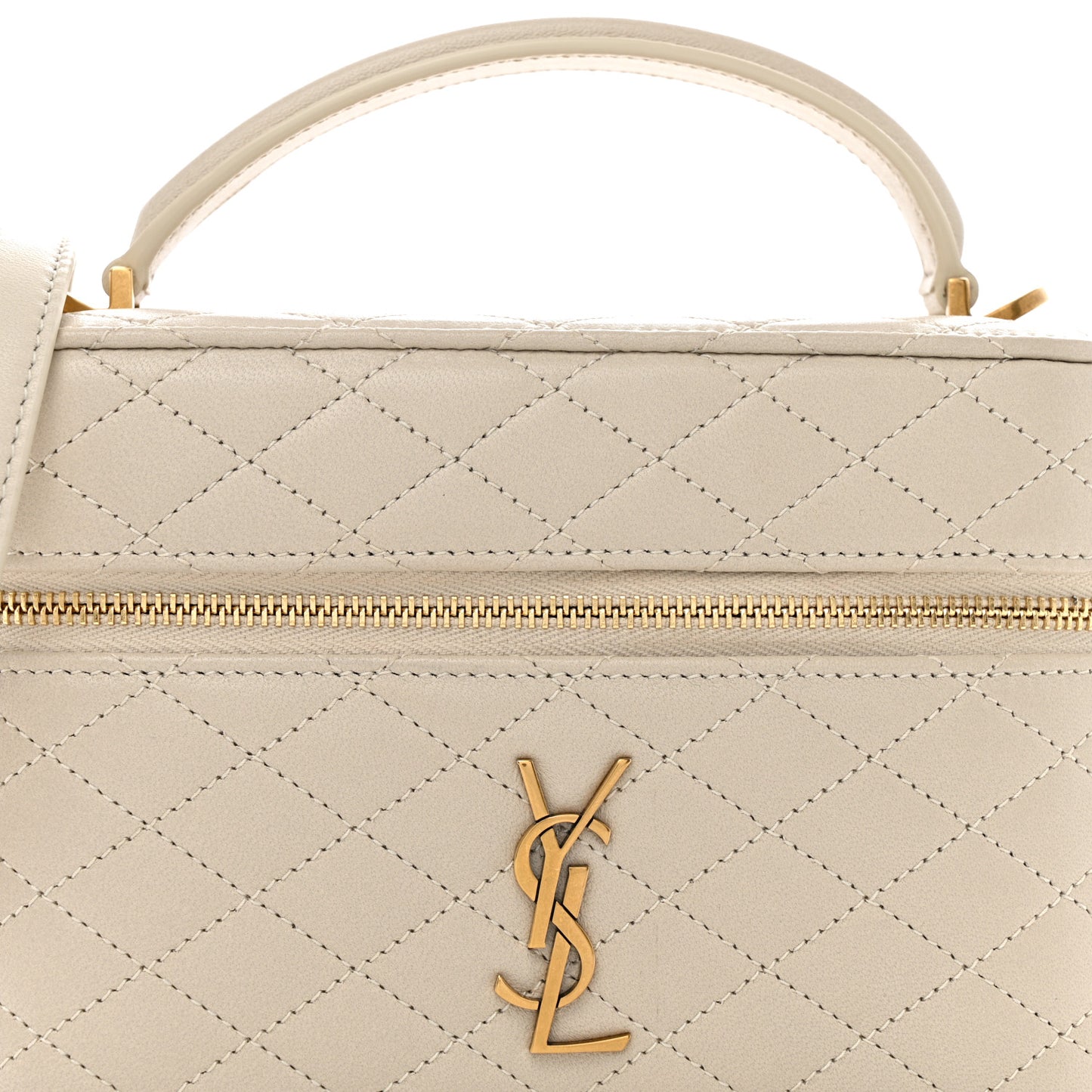 Lambskin Quilted Mini Gaby Vanity Case Crema Soft