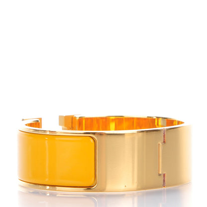 Hermes Enamel Wide Clic Clac H Bracelet PM Jaune Soleil 3 of 6