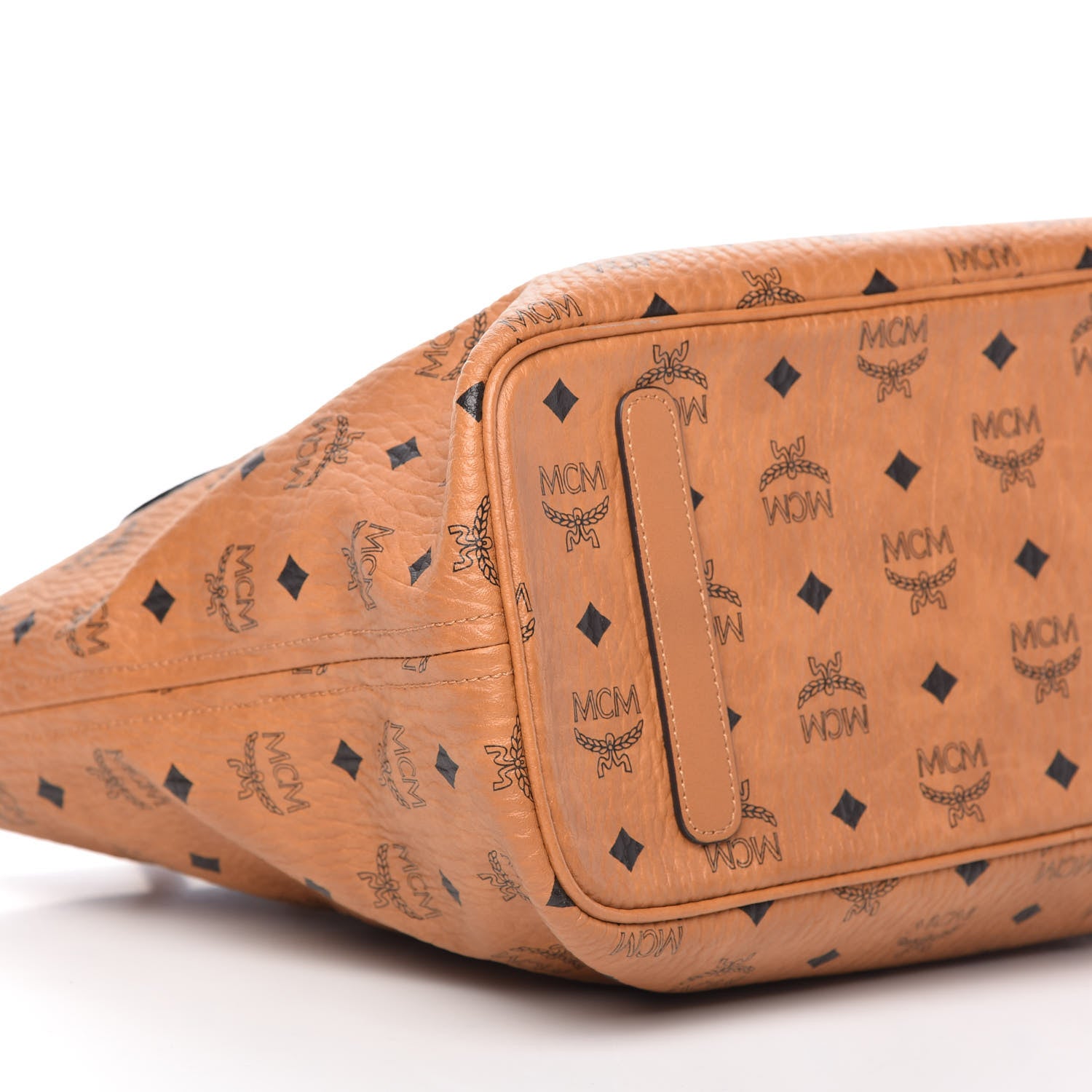 MCM Visetos Medium Anya Essential Victory Patch Shopper Tote Cognac 6 of 8