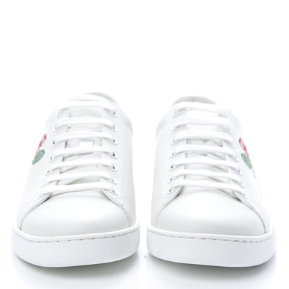 Gucci Calfskin Miro Soft Tennis Embroidered Womens Ace Sneakers 40 White Rio Blue 2 of 7