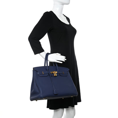Hermes Togo Birkin 35 Bleu Saphir 2 of 17
