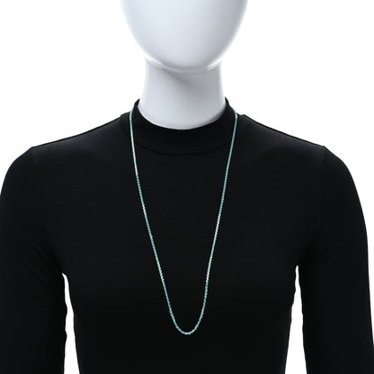 Tiffany Sterling Silver Enamel 1.75mm Chain Necklace 30" Blue 3 of 5
