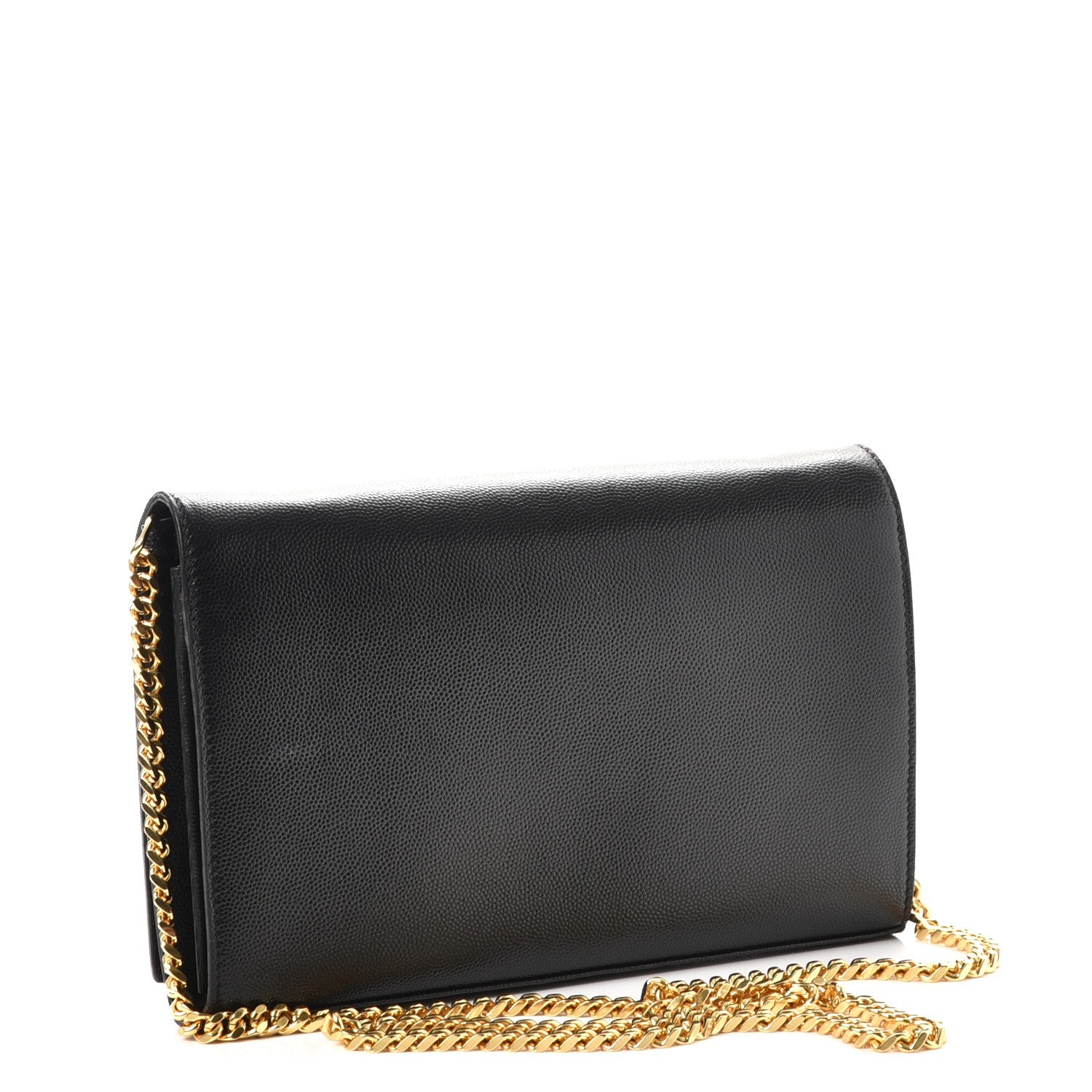 Saint Laurent Grain De Poudre Star Studded Monogram Wallet on Chain Black 3 of 9