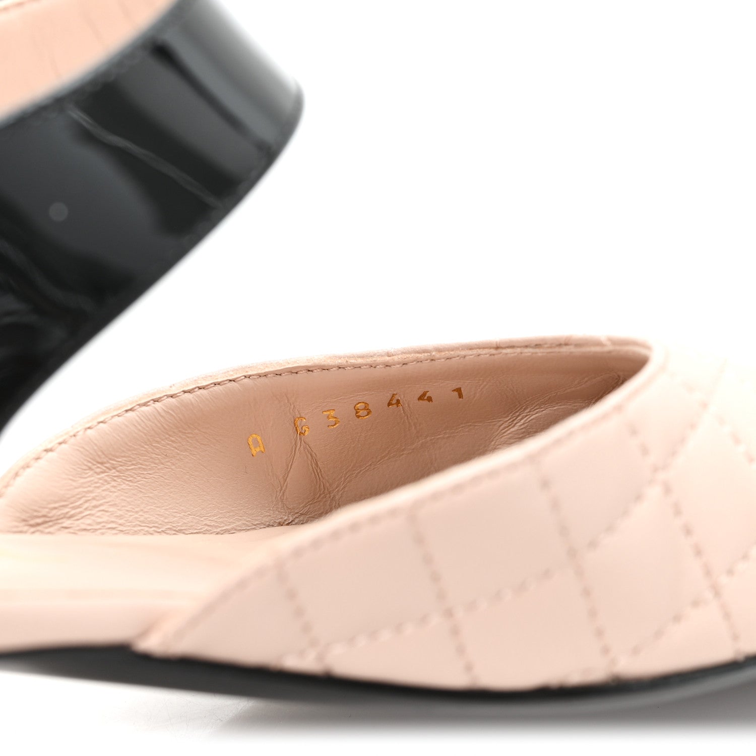 Chanel Patent Lambskin Quilted Cap Toe Ballerina Flats 36 Beige Black 9 of 10