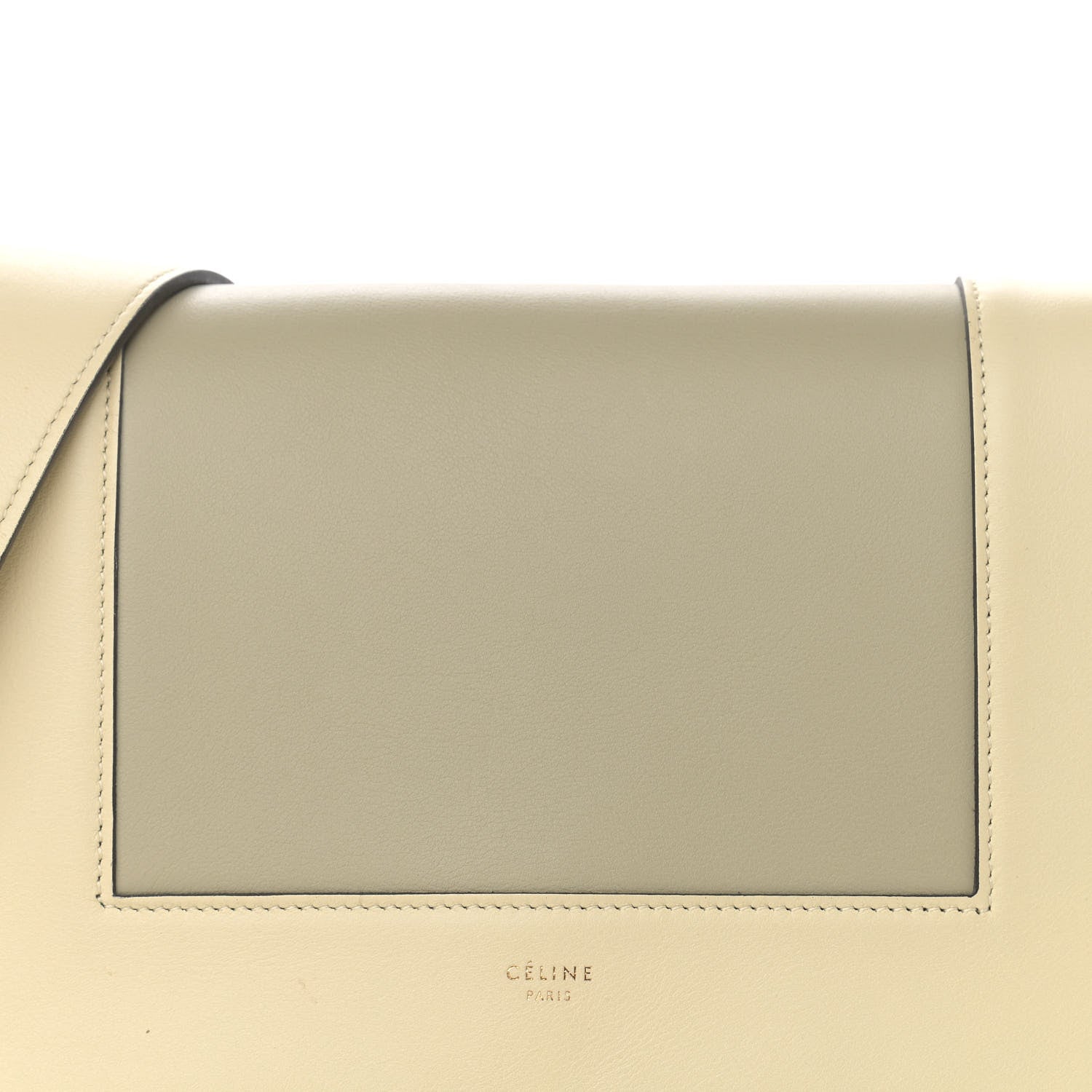 Celine Shiny Smooth Calfskin Medium Frame Shoulder Bag Chalk Mastic 9 of 14