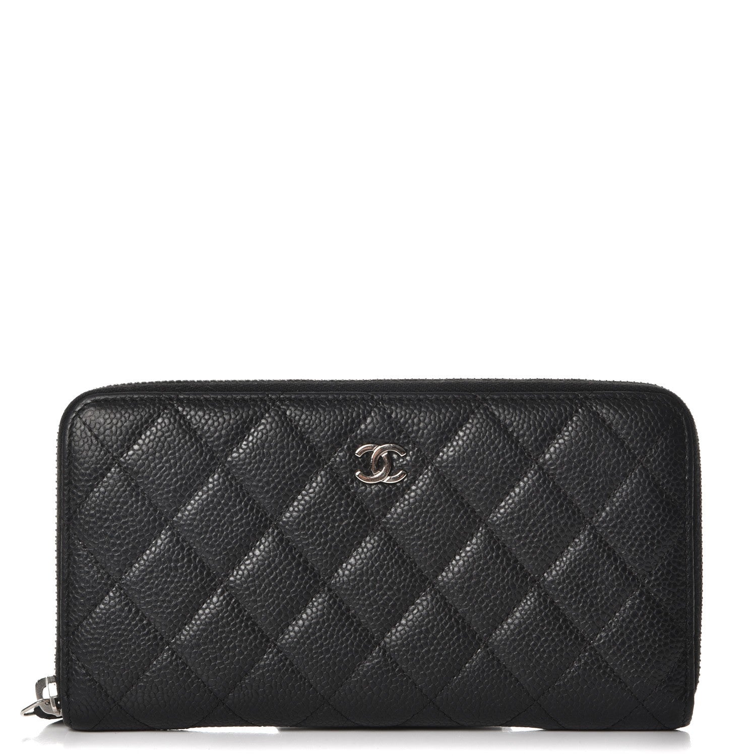 Chanel Caviar Quilted Large Gusset Zip Around Wallet Black 1 of 9