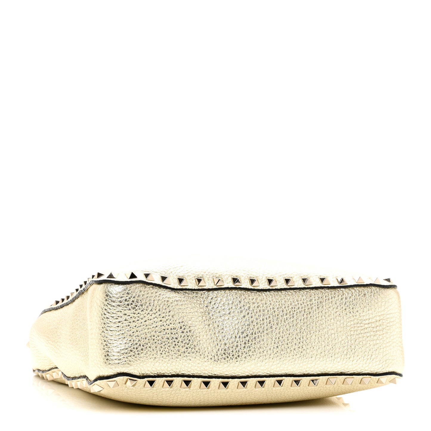 Metallic Pebbled Calfskin Small Rockstud Flip-Lock Messenger Bag Platino