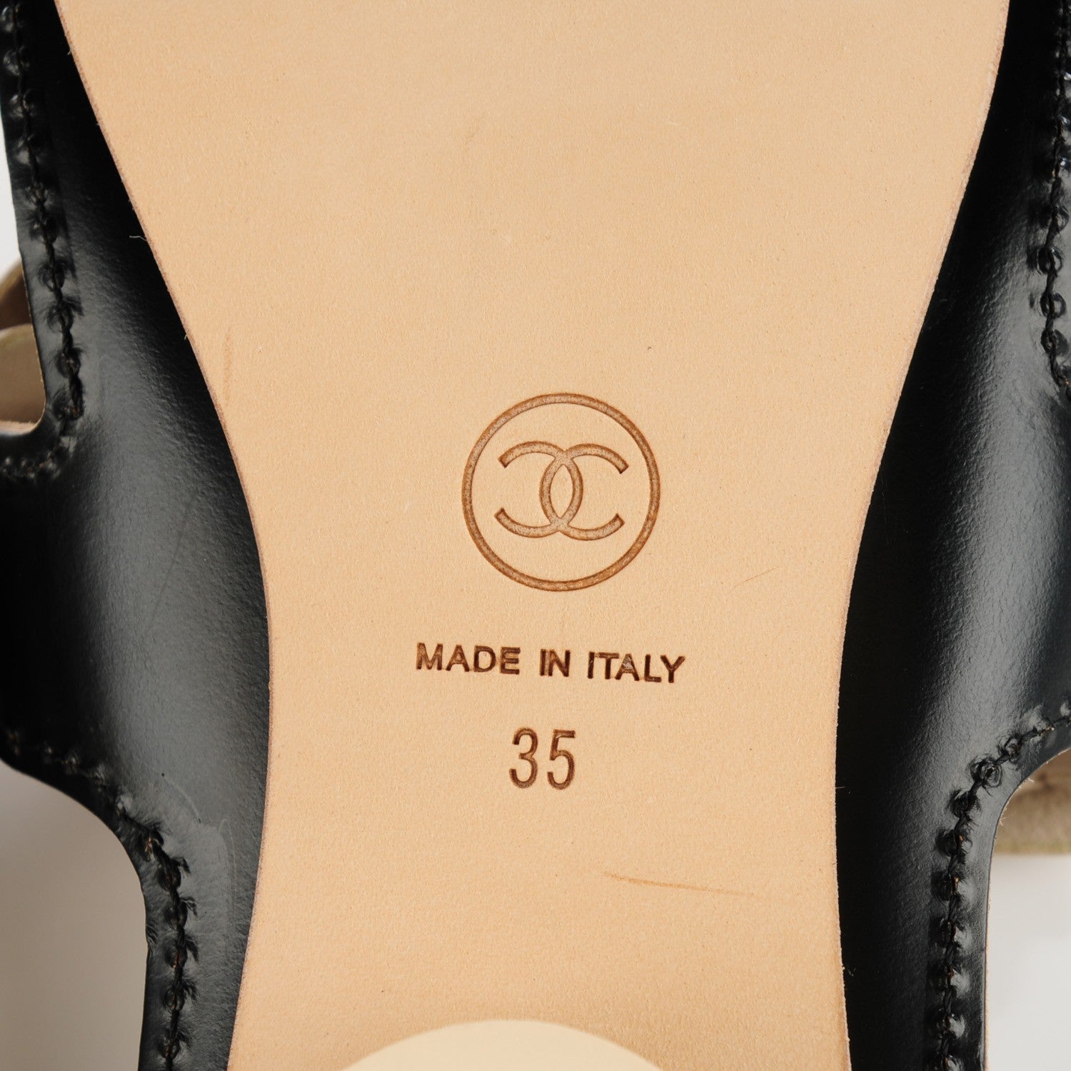 Chanel Lambskin Camellia Sandals 35 Light Beige 6 of 8