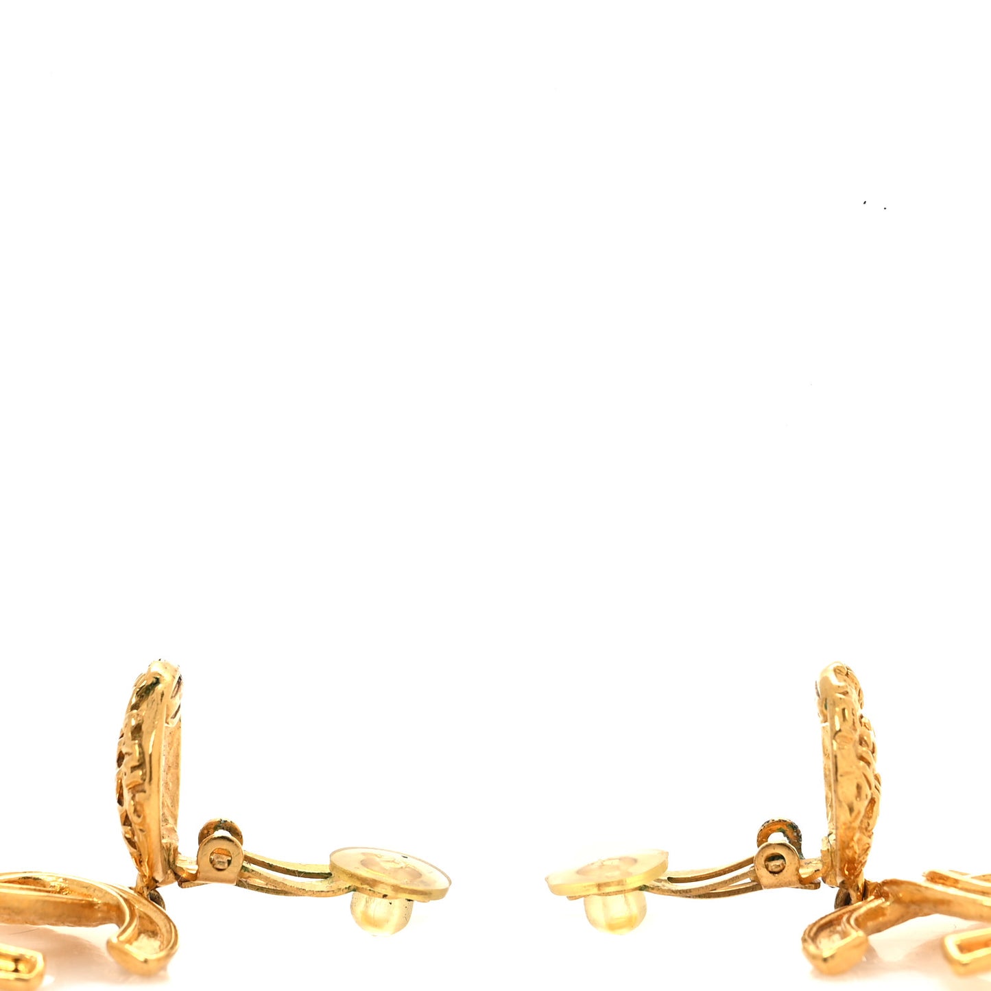 CC Drop Clip On Earrings Gold