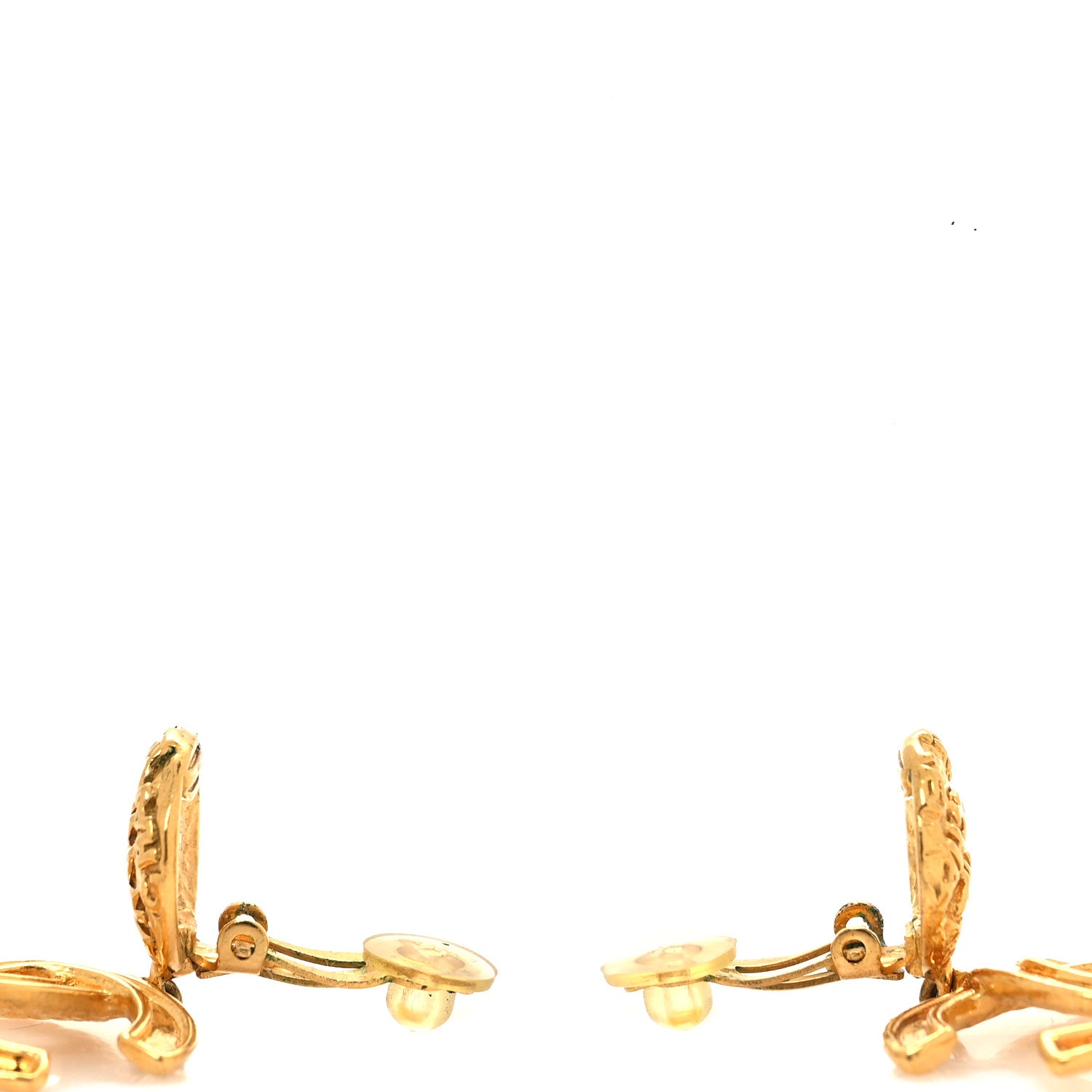 Chanel CC Drop Clip On Earrings Gold 3 of 4