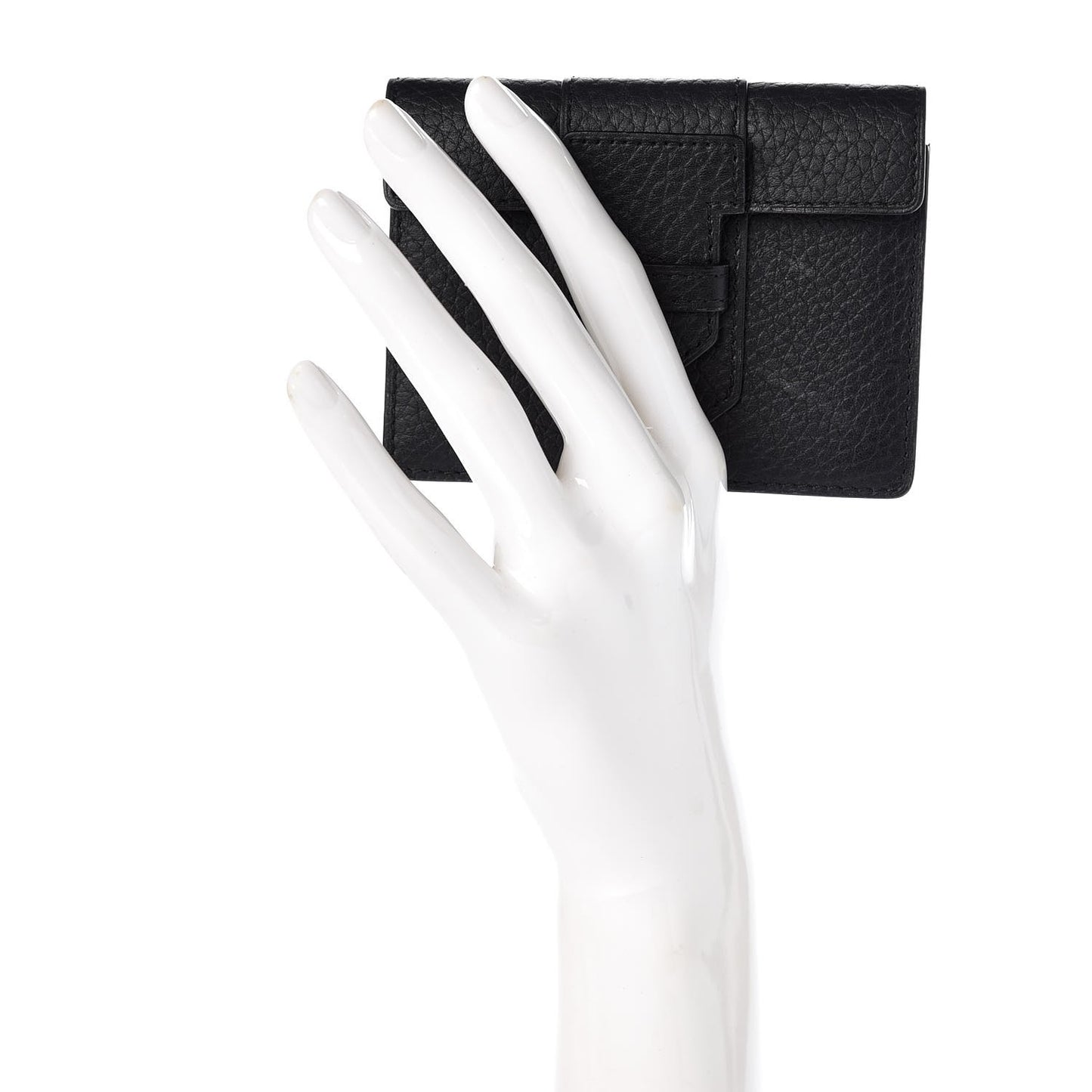Grained Bullskin Presse Card Case Black