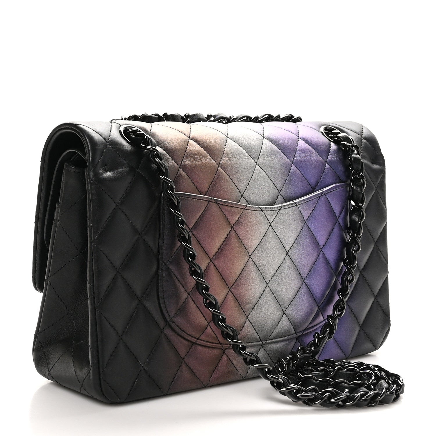 Chanel Calfskin Quilted Ombre Medium Double Flap Black 3 of 14