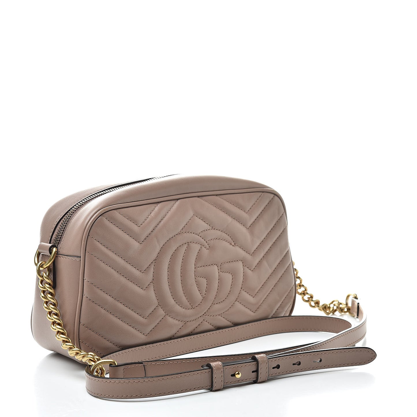 Calfskin Matelasse Small GG Marmont Chain Shoulder Bag Porcelain Rose