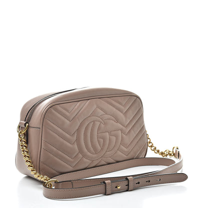 Gucci Calfskin Matelasse Small GG Marmont Chain Shoulder Bag Porcelain Rose 3 of 15