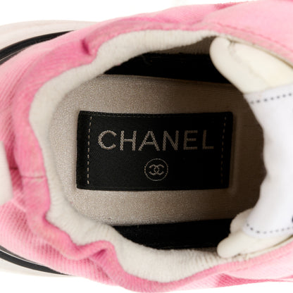 Chanel Denim Suede Calfskin Womens CC Sneakers 40 Pink 7 of 9