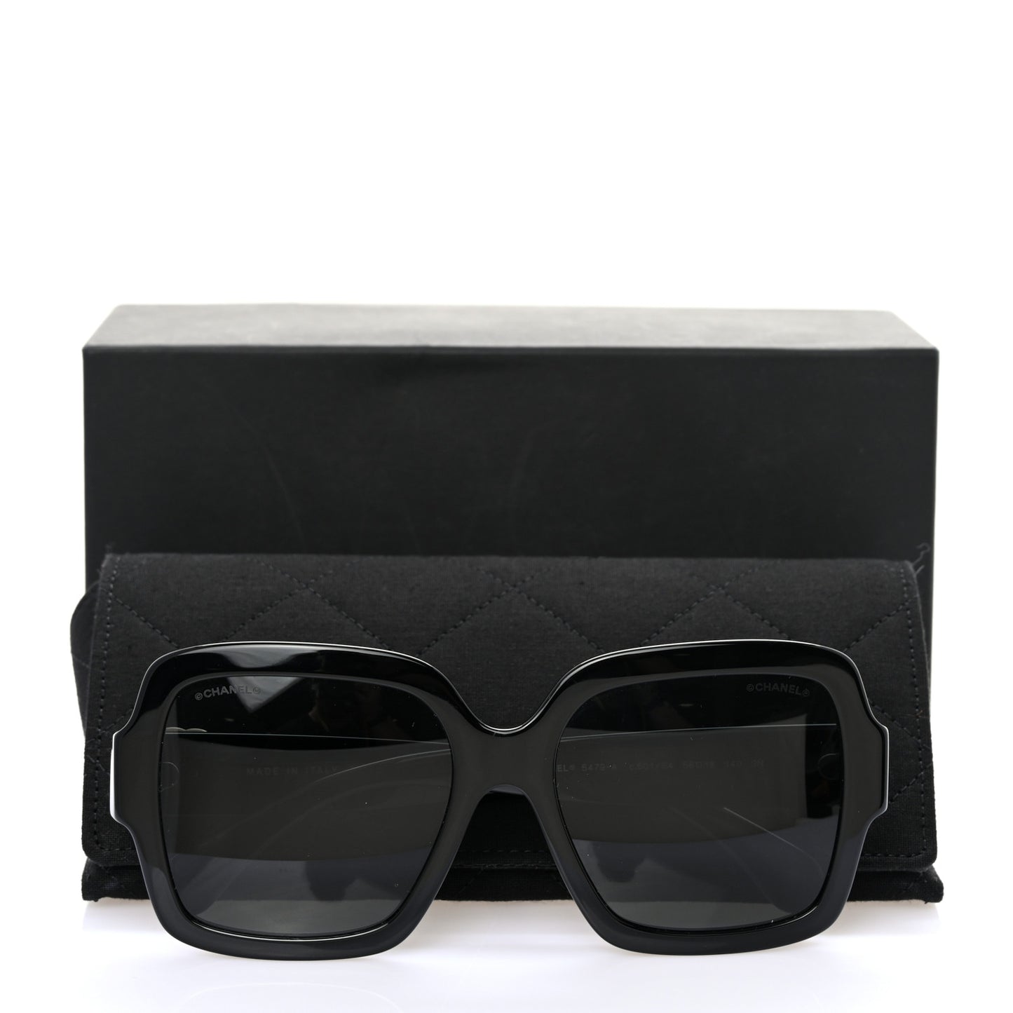 Acetate Square Heart Sunglasses 5479-A Black