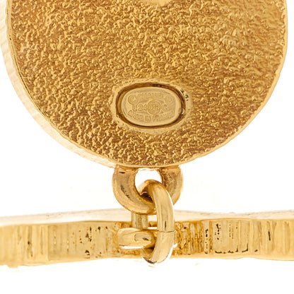 Chanel CC Drop Pendant Earrings Black Gold 5 of 5
