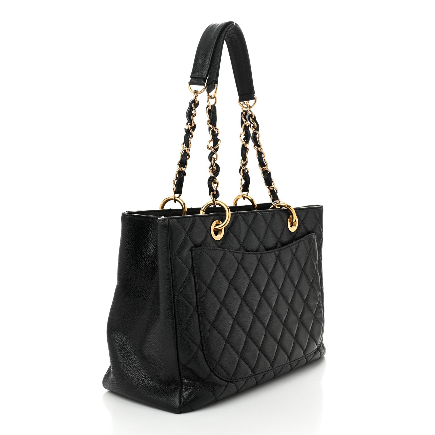 Caviar Quilted Grand Shopping Tote GST Black