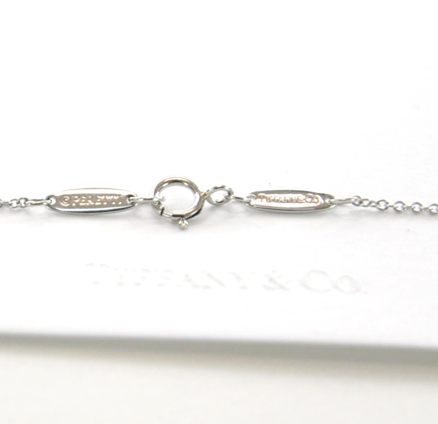 Tiffany Platinum Diamond .20ct Elsa Peretti Diamonds by the Yard Lariat Necklace 5 of 13