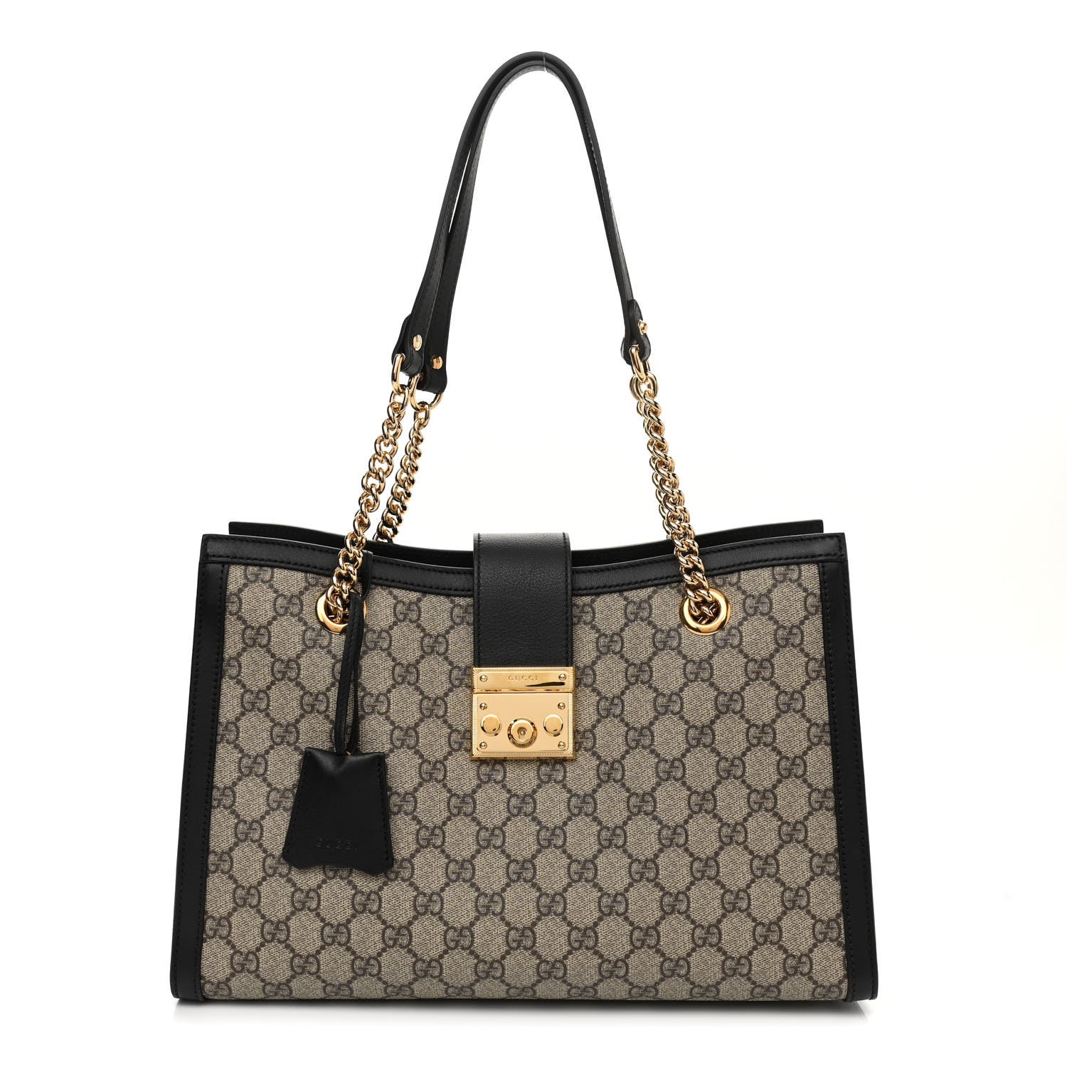 Gucci GG Supreme Monogram Medium Padlock Tote Black 1 of 10