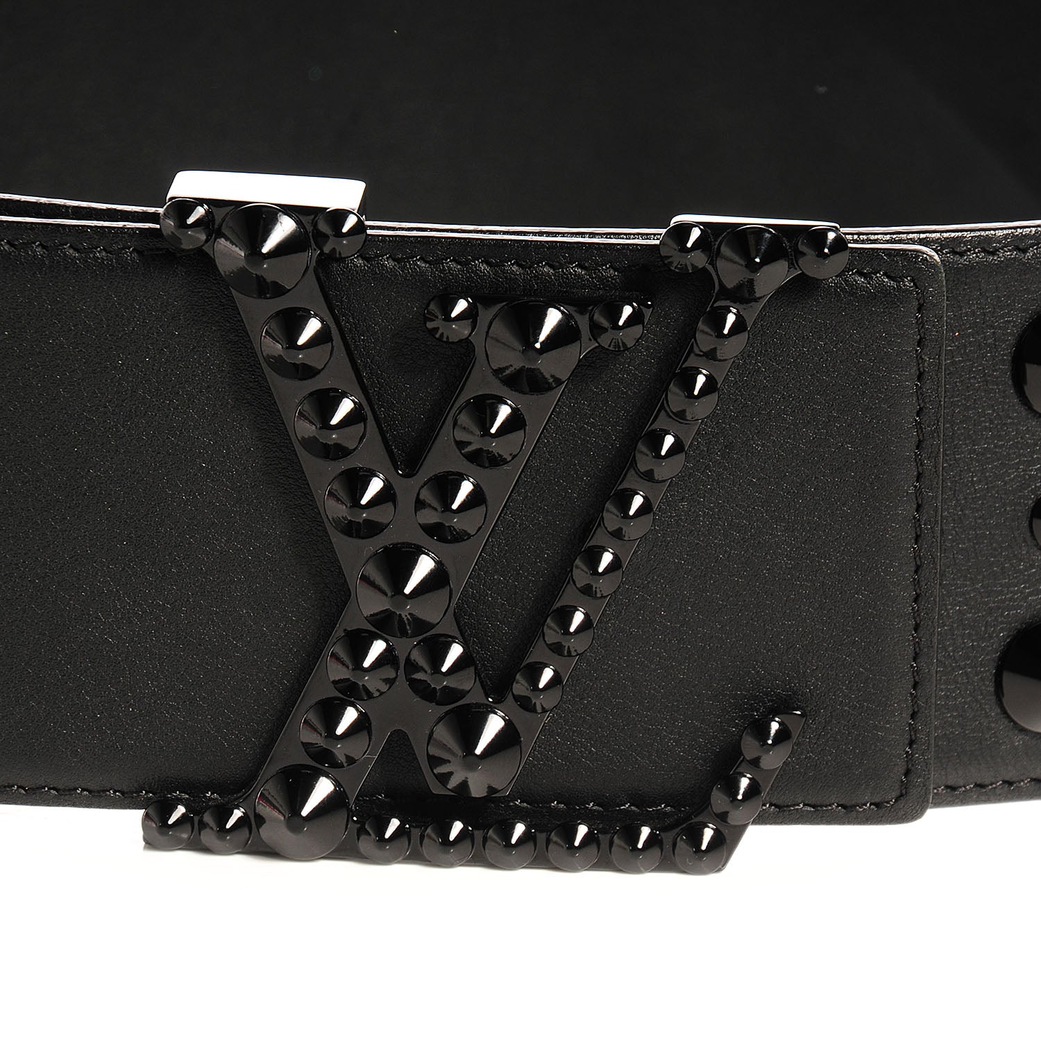 Louis Vuitton Calfskin LV Initiales Clous Belt 85 34 Black 4 of 6