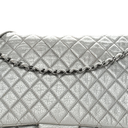 Chanel Metallic Calfskin Quilted XXL Travel Flap Bag Silver 10 of 18