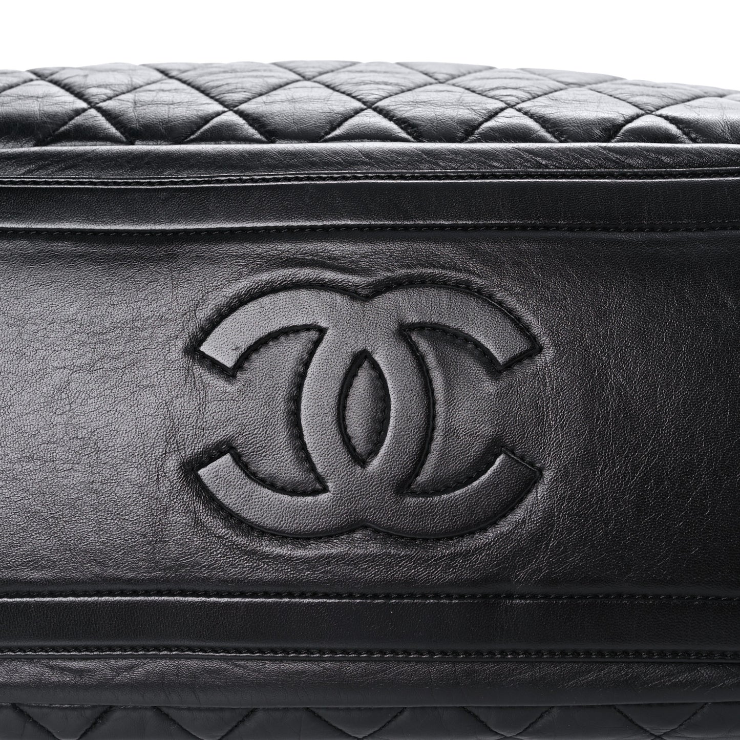 Lambskin Quilted Large Coco Cocoon Tote Black