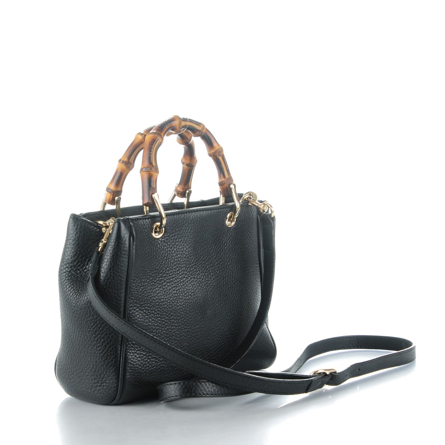 Cellarius Calfskin Mini Bamboo Shopper Tote Black