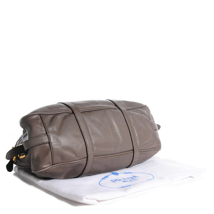 Prada Soft Calf Shopping Satchel Bag Bambu 4 of 8