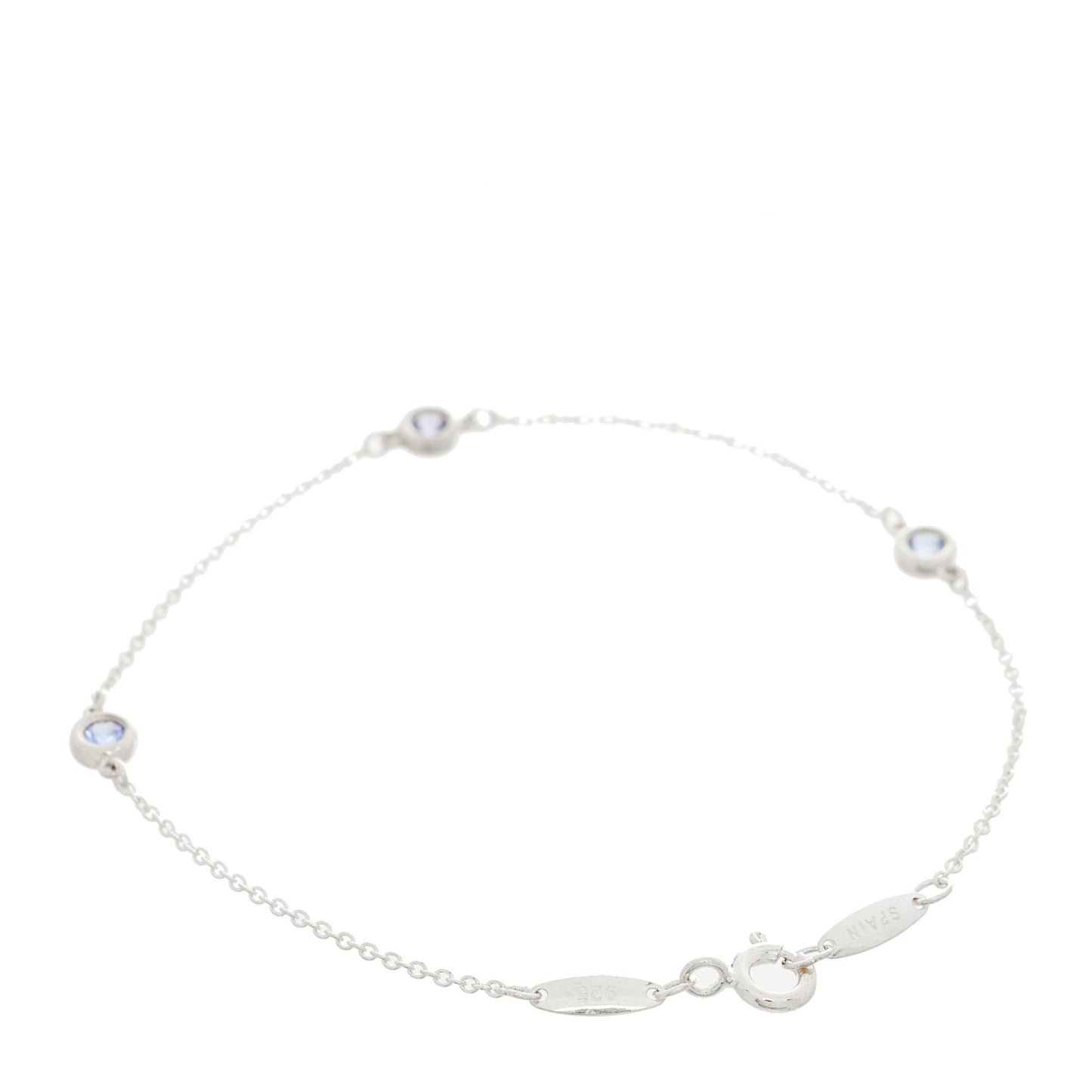 Sterling Silver Tanzanite Elsa Peretti Color By The Yard 3 Station Bracelet