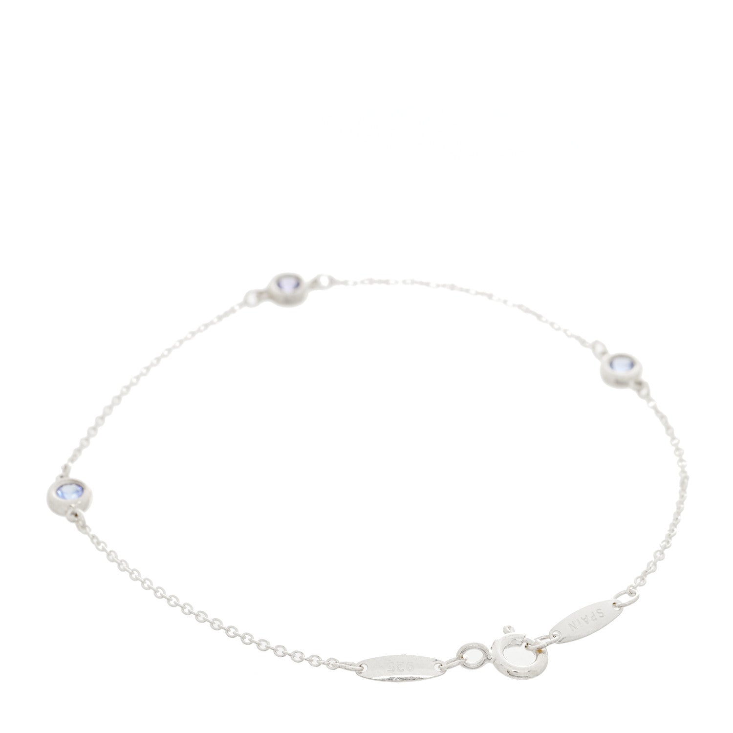 Tiffany Sterling Silver Tanzanite Elsa Peretti Color By The Yard 3 Station Bracelet 3 of 4