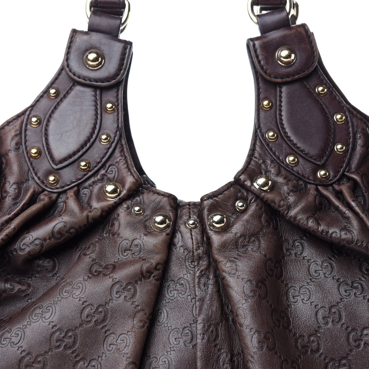 Gucci Guccissima Studded Pelham Shoulder Bag Dark Brown 10 of 10