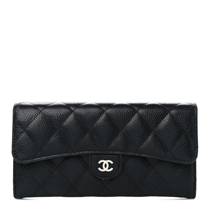 Chanel Caviar Quilted Large Gusset Flap Wallet Black 1 of 18