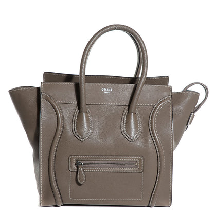 Celine Drummed Calfskin Mini Luggage Souris 1 of 8