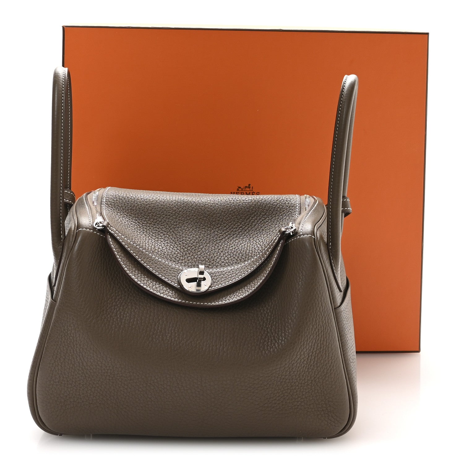 Hermes Taurillon Clemence Lindy 26 Etoupe 11 of 11